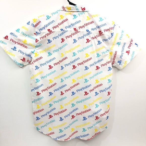 Men’s PlayStation Logo Button Down Shirt sz M - Picture 3 of 4